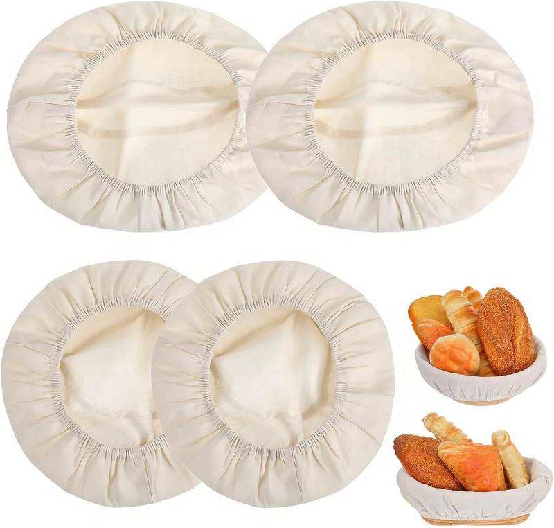 Bread Proofing Basket Liners, Reusable Cotton Cloth Covers for Sourdough