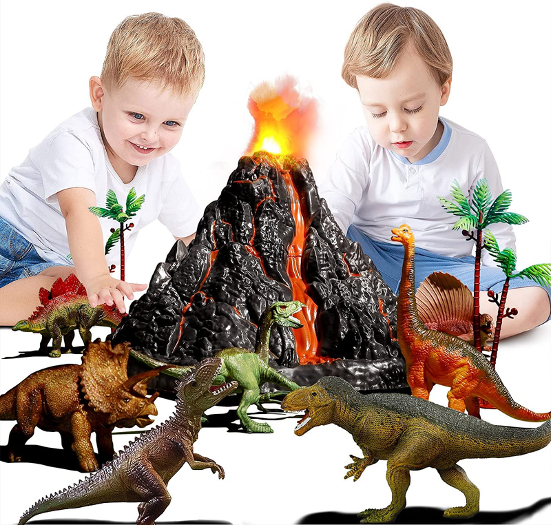 Large Volcano Toy Set with 9 Realistic Dinosaur Action Figures Sounds BPA free eBay