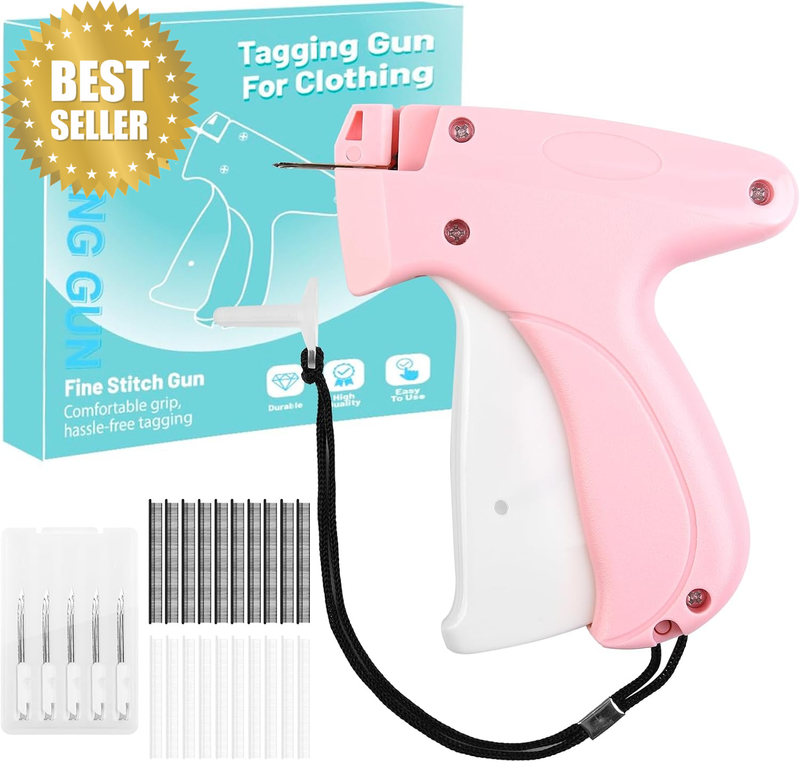 Quick Fixer for Clothes, Mini Stitch Gun with 5 Needles, 500 Black & 500 White G