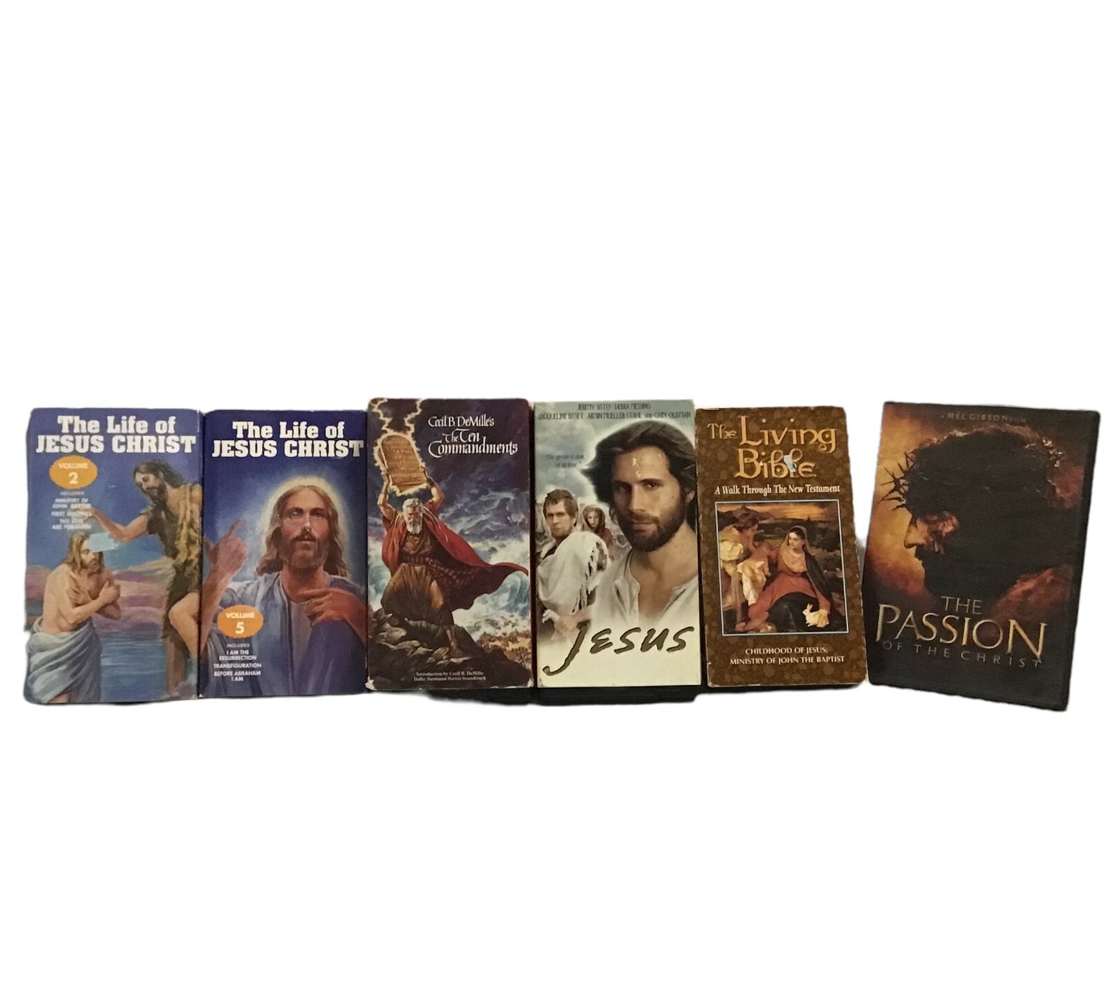 Christian Vhs DVD Lot 8 Jesus The Passion Ten Commandments