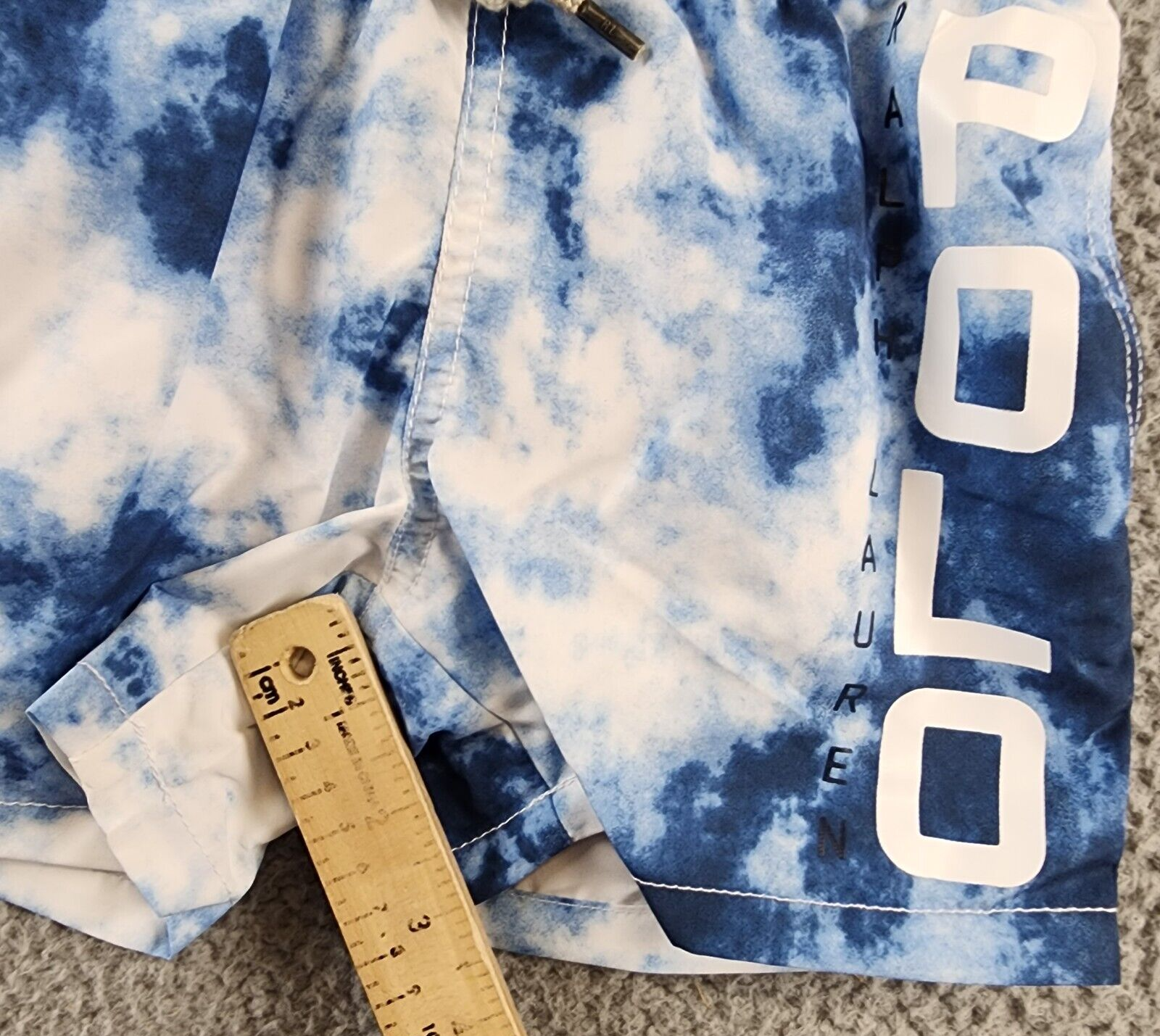 Polo Ralph Lauren Logo Swim Trunks Boys 4/4T Tie-Dye Multi Elastic Drawstring - Picture 8 of 12