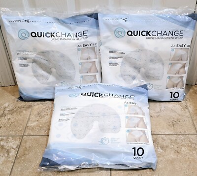 30 QuickChange Male Urine Management Wrap Incontinence One Size 10 ct X 3 SEALED