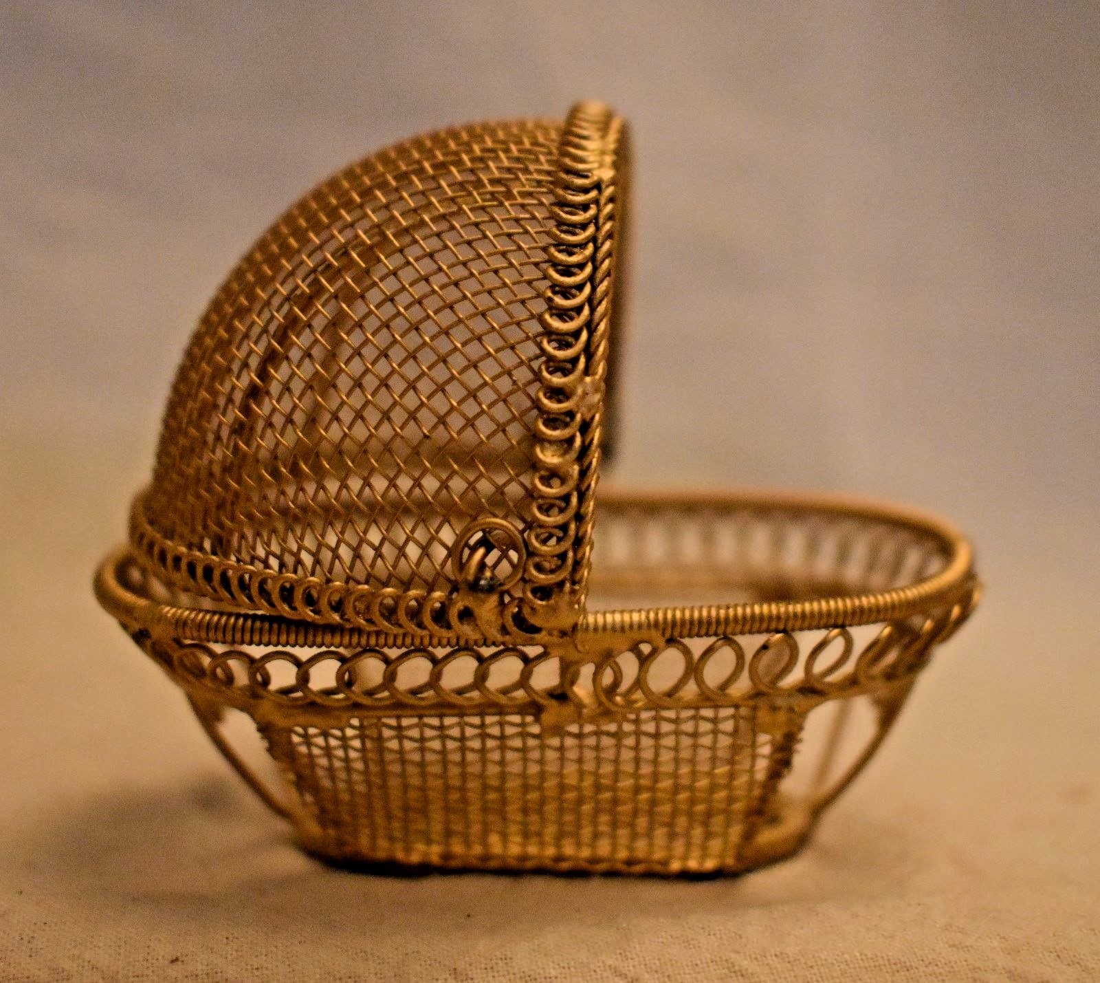 Miniature Metal Rocking Chairs & Baby Bassinet 3 pc. set Doll Furniture detailed