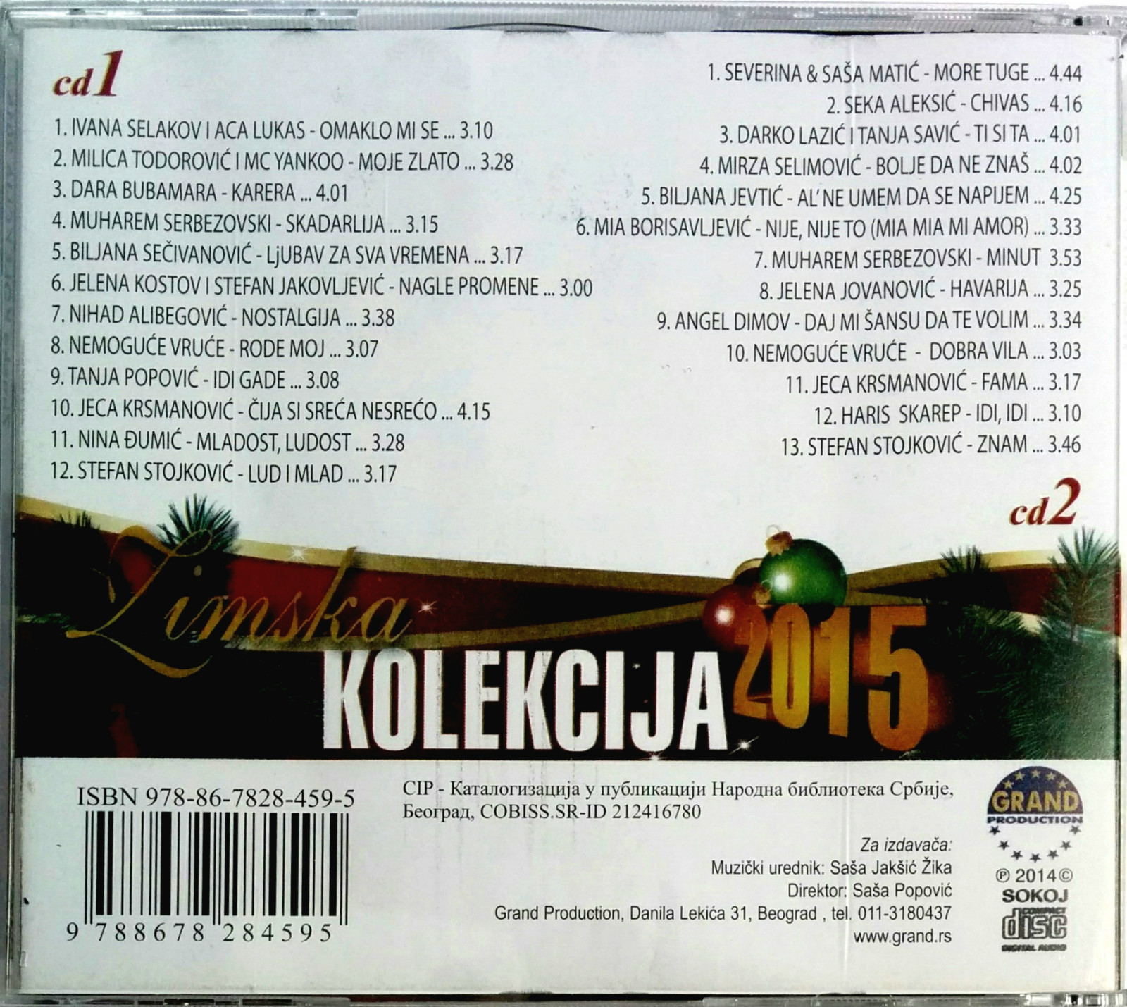 2CD ZIMSKA KOLEKCIJA 2015 compilation Grand Production Srbija Bosna, Hrvatska 