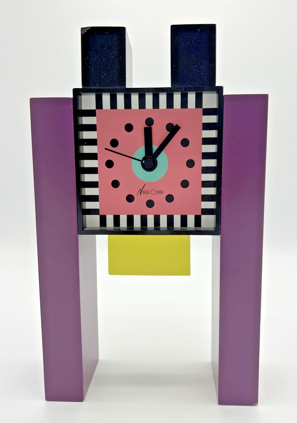 1980s Nathalie Du Pasquier George Sowden NEOS Clock Memphis Milano AS IS Vintage