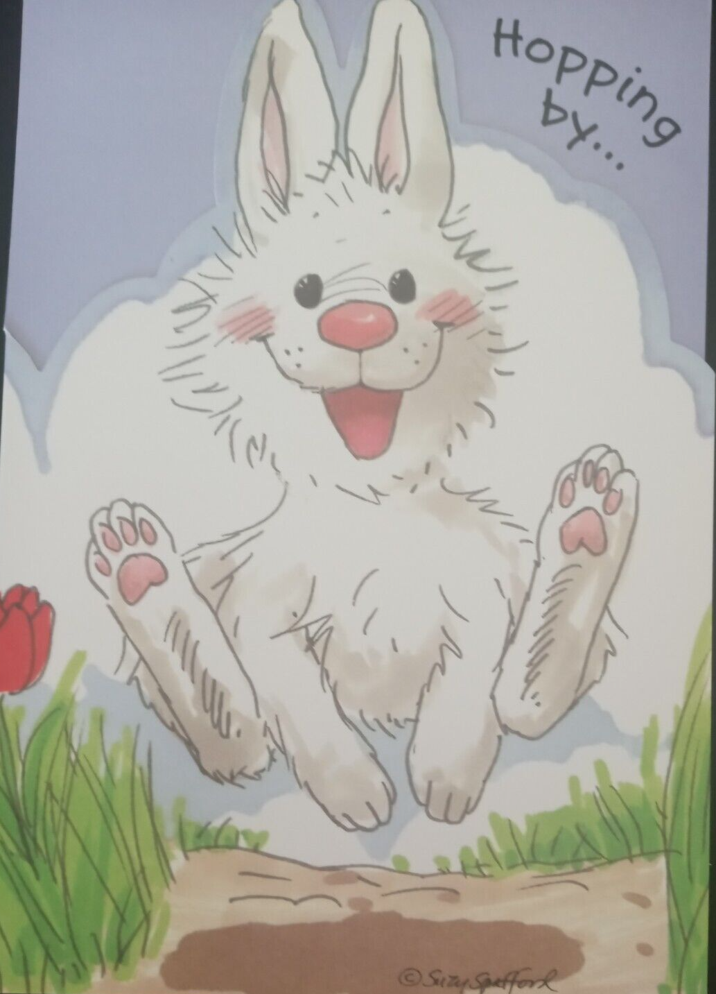 SUZY'S ZOO "HOPPING BY..." EASTER GREETING CARD