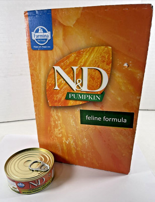 NEW Farmina N&D Feline Formula Boar & Pumpkin &Apple 12- 2.8 oz Cans 3/2025