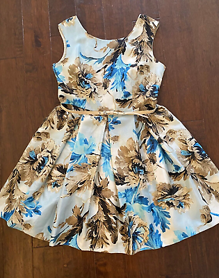 DANNY AND NICOLE Floral Sleeveless Fit And Flare Zip Back Dress w