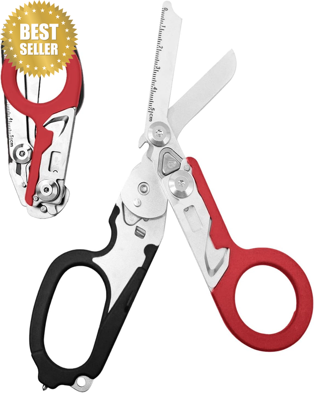 Emergency Response Shears, Trauma Shears, 6 in 1 Foldable Emergency Response Sci