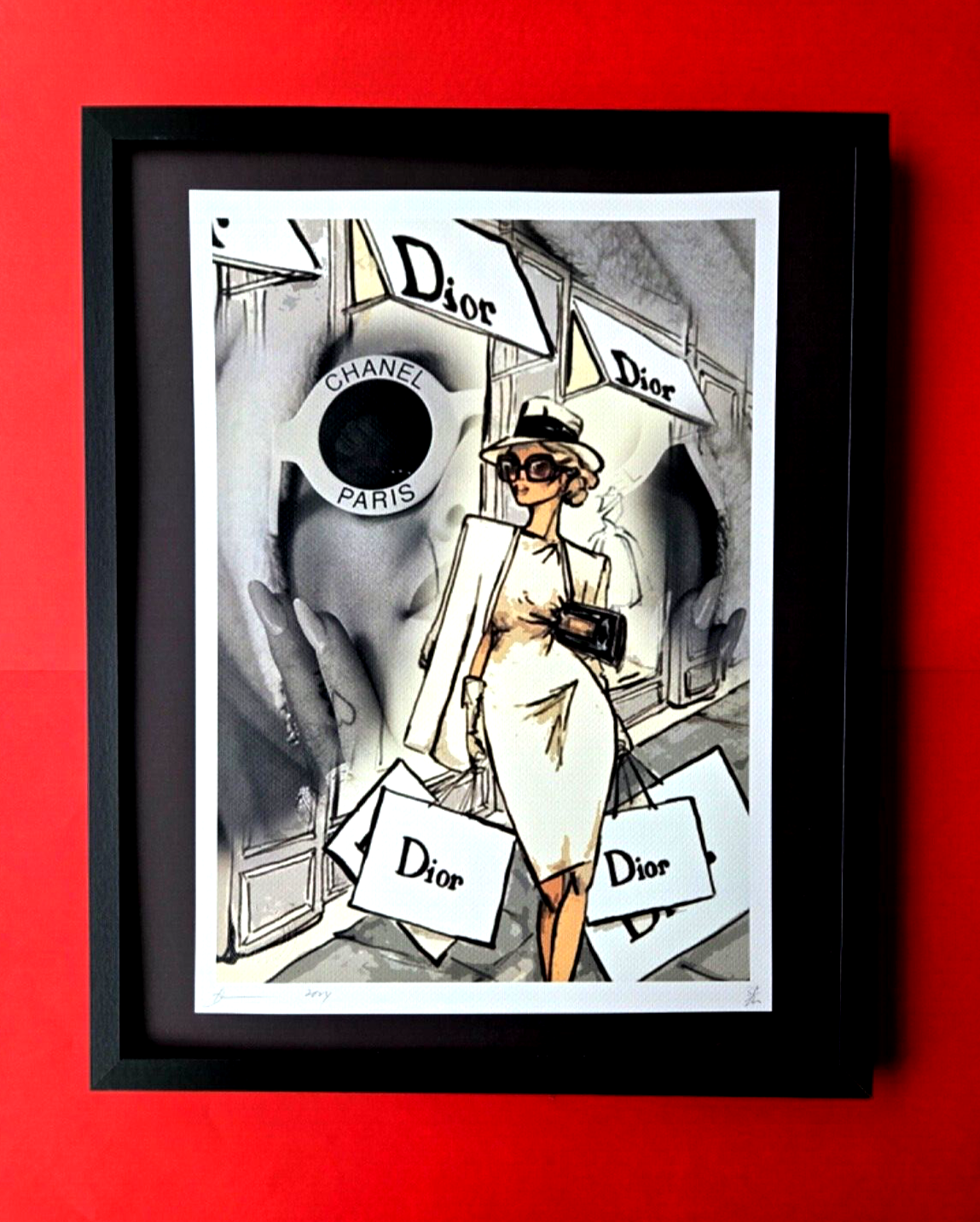 Death NYC Hand Signed Large Framed Print 16x20in Dior