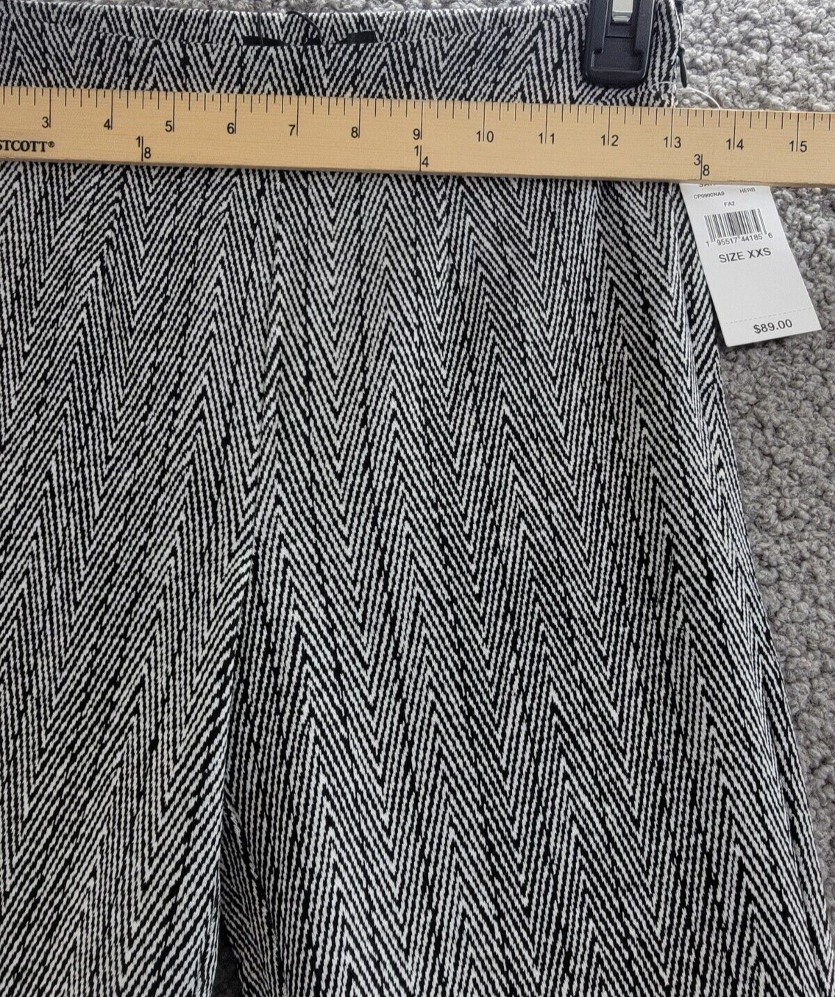 Sanctuary High Rise Bootcut Pants Women's XXS Gray Herringbone Elastic Waist - Picture 5 of 17