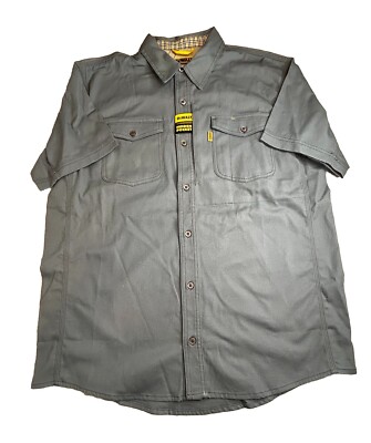 DeWalt Shirt Men s Gray Large Workwear Austin Pro Stretch Hidden Pocket NWT