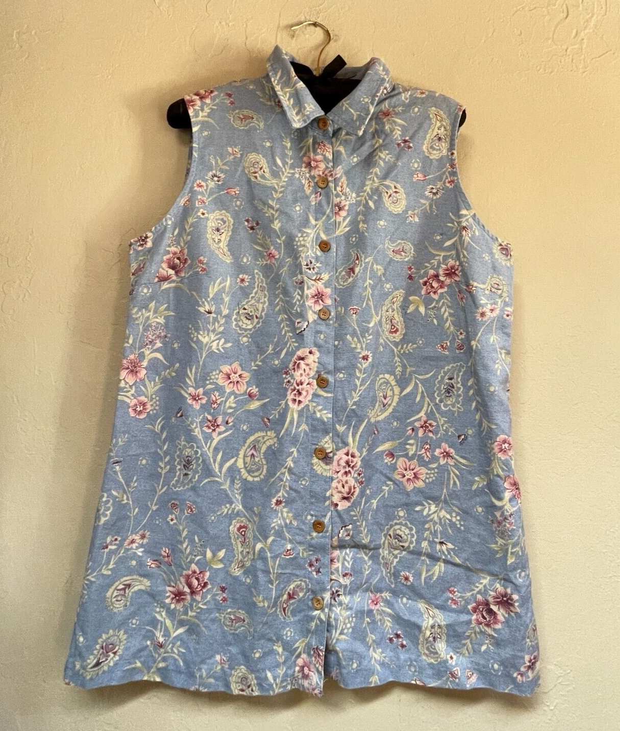 トップ Charter Club Sleeveless Floral Paisley Cotton Linen Womens トップス