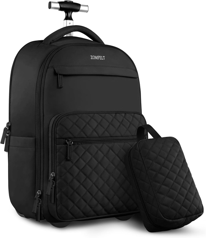 For Women, Carry On Luggage Travel Backpack With Wheel