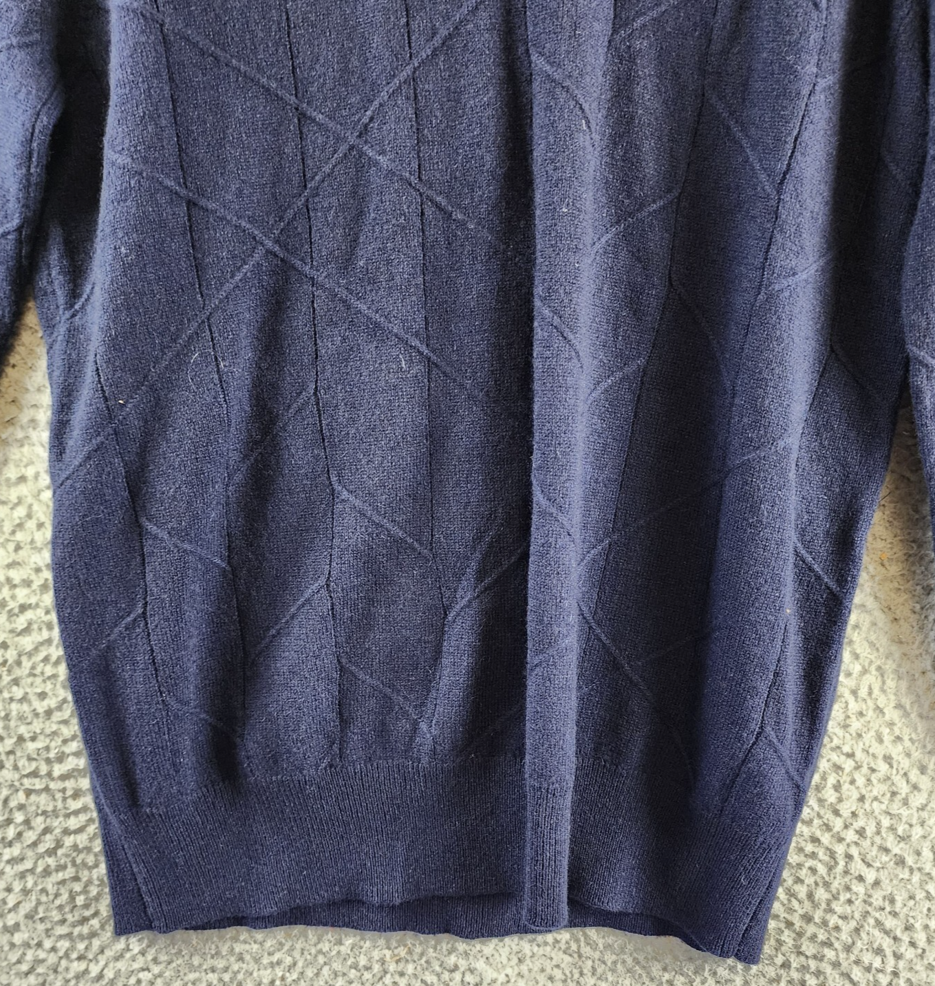 The Men's Store at Bloomingdale's Novelty Stitch Sweater Men's S Navy Blue L/S - Picture 2 of 13