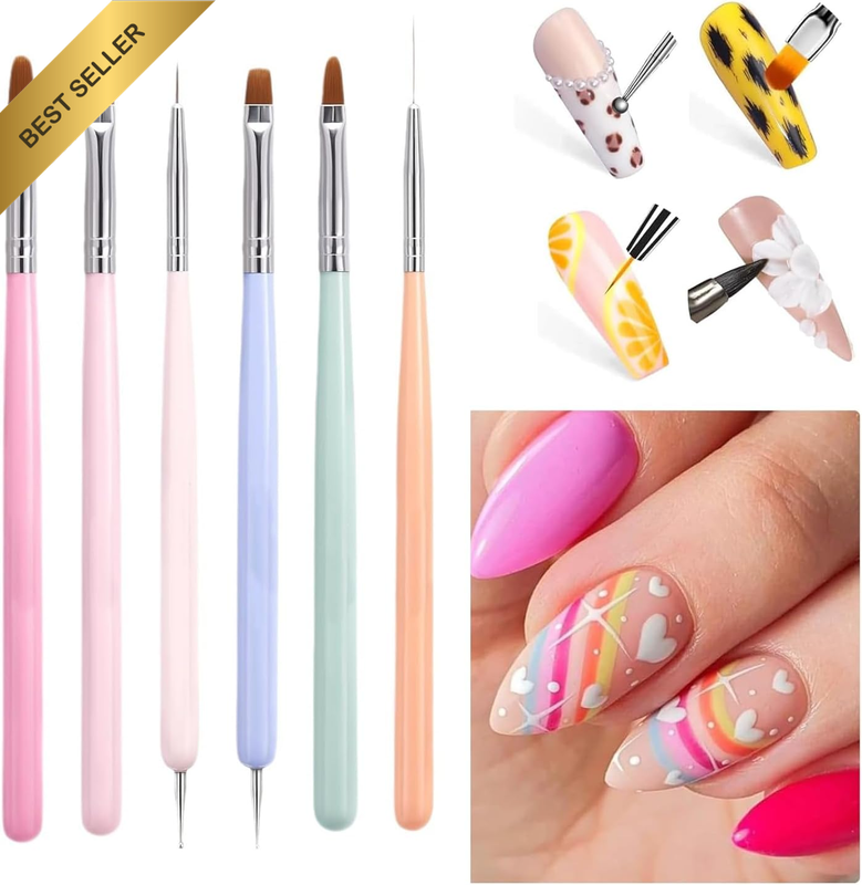 Nail Art Brushes Set Gel Polish Nail Art Design Pen Painting Tools with Nail Ext