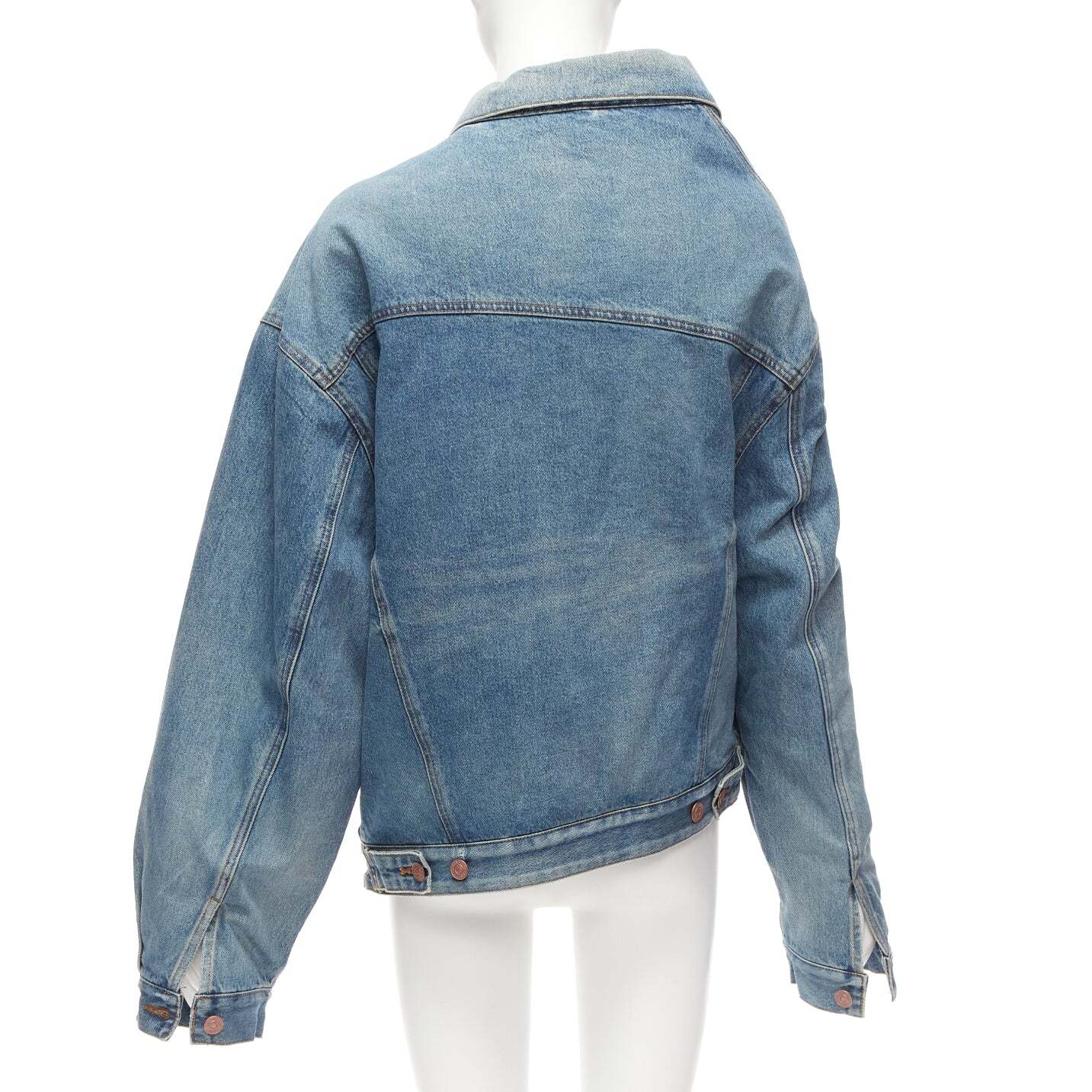 ジャケット・アウター balenciaga denim jacket demna BALENCIAGA Demna 2021 blue washed denim off shoulder