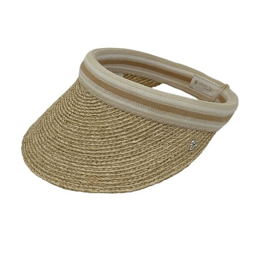 Helen Kaminski Bianca Raffia Visor Sun Hat - Natural/ Nougat