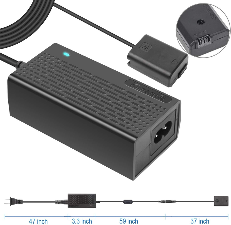 AC-PW20 AC Power Supply Adapter NP-FW50 Dummy Battery DC Coupler Kit for Sony Al