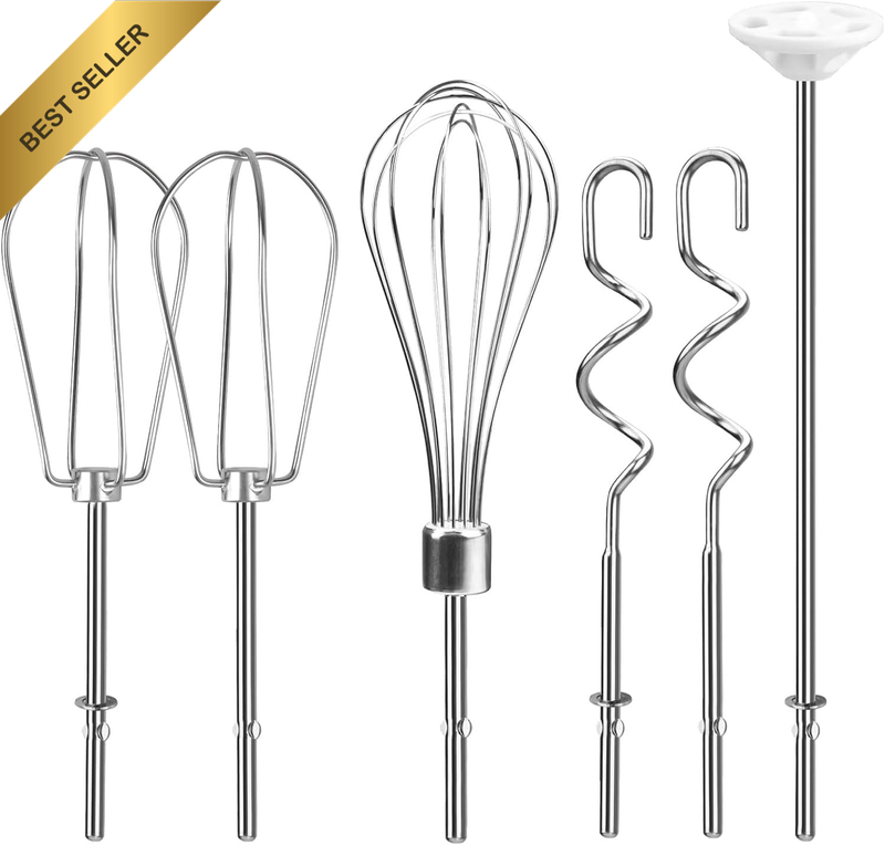 Professional 6-Piece Stainless Steel Hand Mixer Accessories Set - Compatible wit