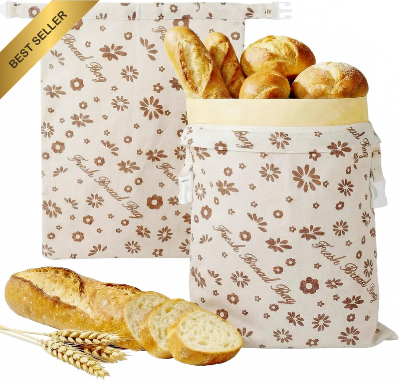 2Pack XL Reusable Beeswax Bread Bags for Homemade Bread Sourdough for Keep Fresh