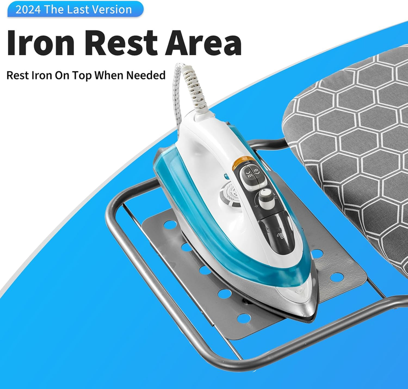 Full Size Ironing Board 57" L X15 W, Large Wide Sturdy Ironing Board with Iron R