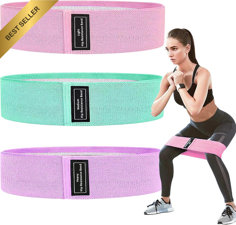 Resistance Bands Set, Upgrade Exercise Bands with Non-Slip Design for HIPS & Glu