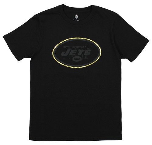Футболка NFL для мальчиков и девочек New York Jets, золотая 24 карата с короткими рукавами, черная