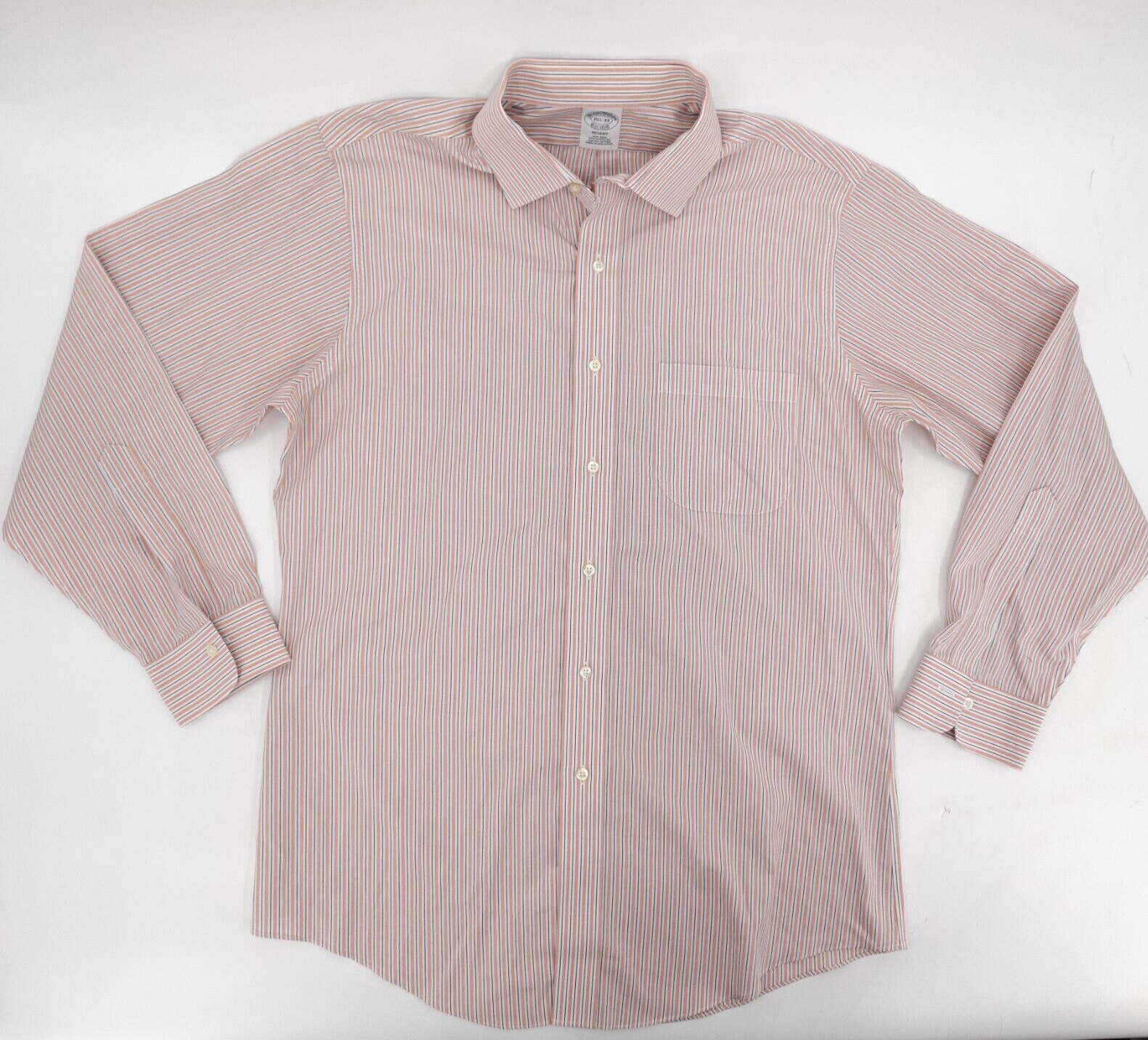 Brooks Brothers Shirt Mens 15.5 33 Regent Peach Striped Brooks Brothers Shirt Mens 15.5 33 Regent Peach Striped