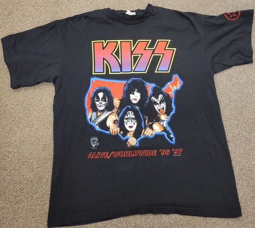 KISS キッス 両面プリント Alive / Worldwide 96 97 VINTAGE ヴィンテージ 90s KISS ALIVE WORLDWIDE TOUR 1996 TEE