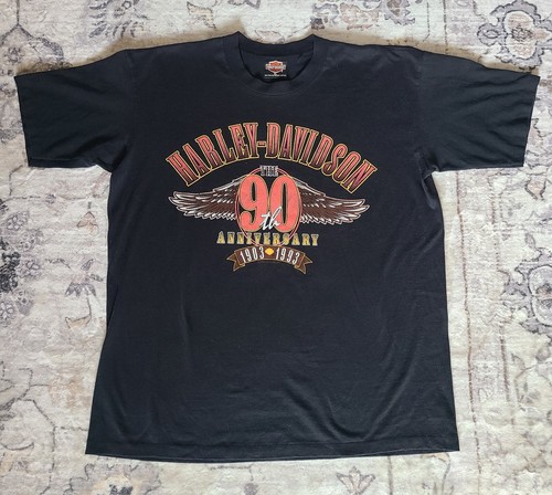 93 Harley Davidson 90th Anniversary Single Stitch T Shirt XL