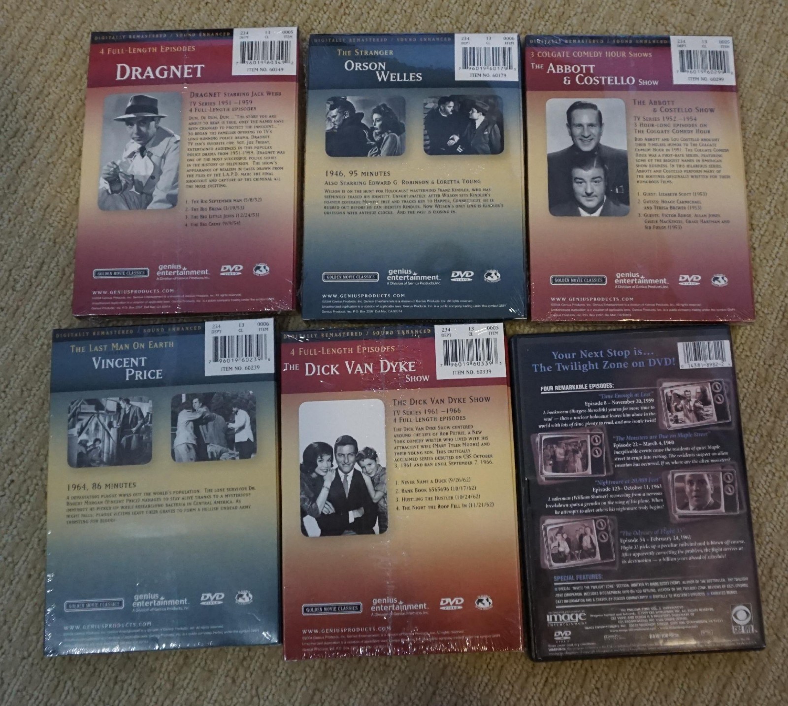 Lot of Six DVD's - Old Classic Material
