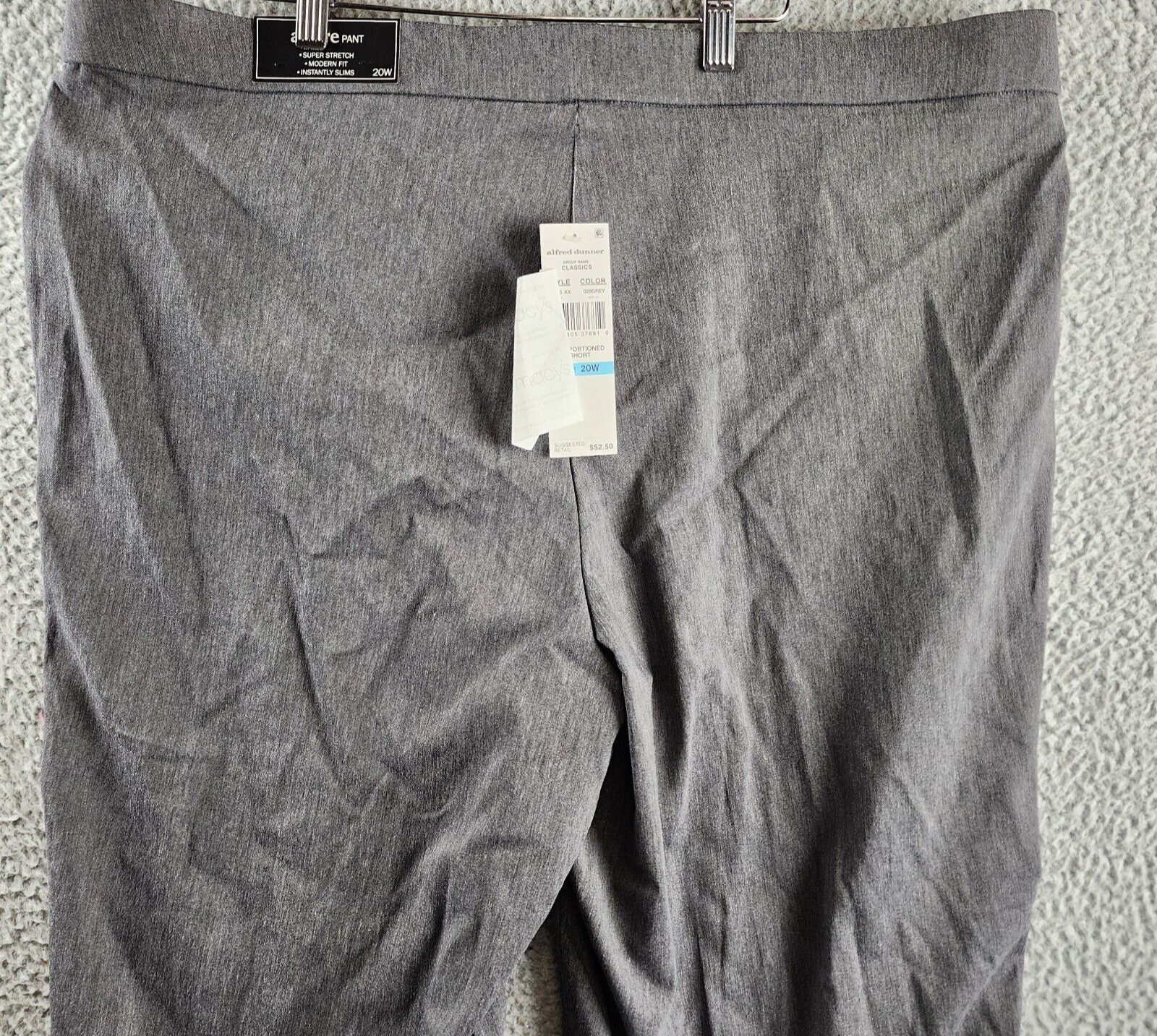 Alfred Dunner Plus Size Classic Allure Short Length Pant Womens 20W Gray Pull On - Picture 13 of 16