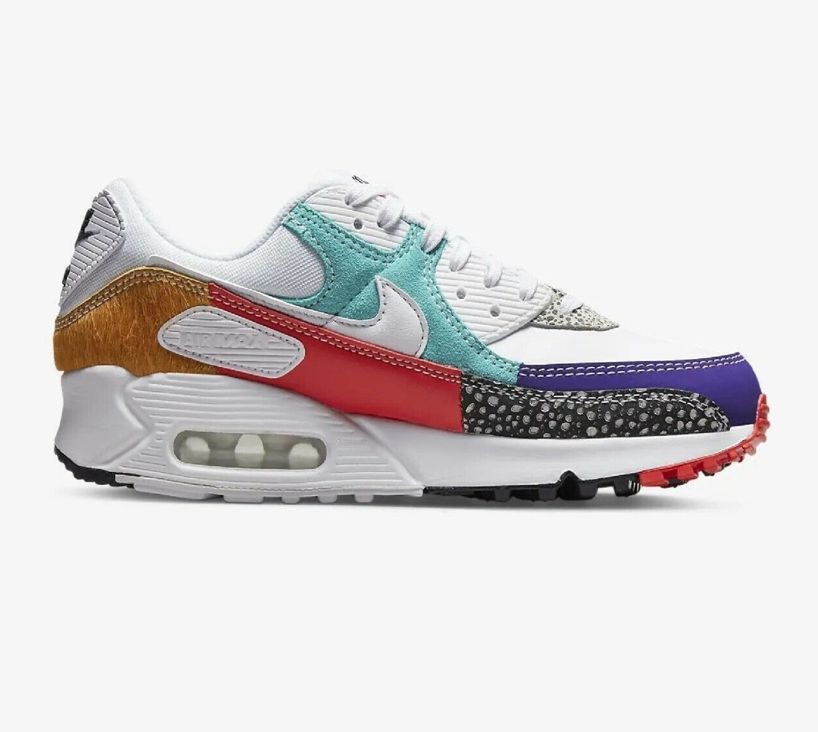

[DH5075-100] Женские кроссовки Nike Air Max 90 Mismatching Animal Print 6.5 6.5 *RNEW*, Multicolor, Nike Air Max 90