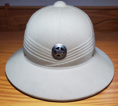 Vintage Helmet Sunrigid Safari Hard Hat Salacot Topee Vietnam Era 12 TX Emblem 