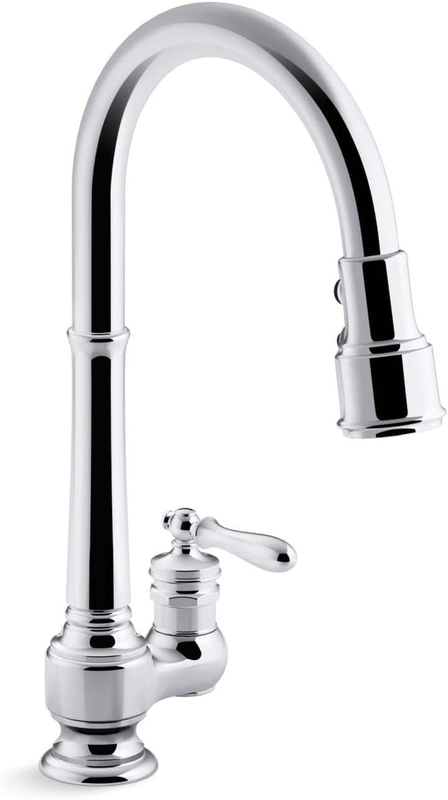 99260-CP Artifacts Single-Hole Kitchen Sink Faucet with 17-5/8 In. Pull-Down Spo