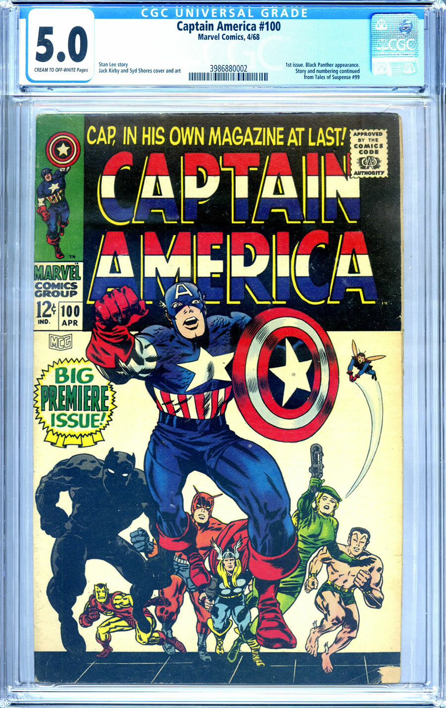 CAPTAIN AMERICA #100 ☀️ CGC 5.0 ☀️ 1st Issue ☀️ Jack