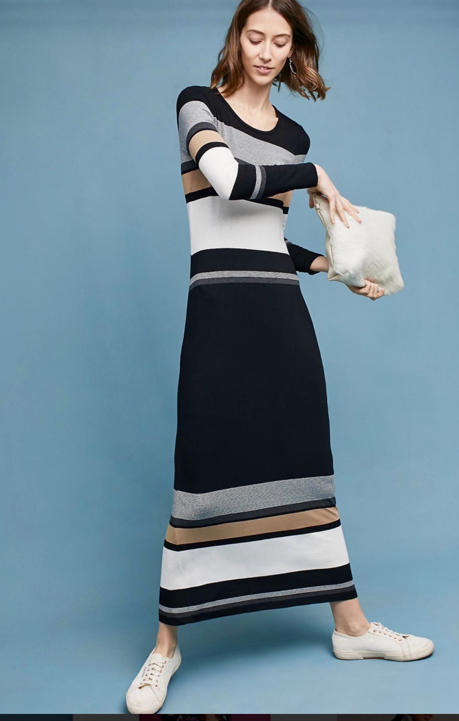 

Платье макси в полоску Anthropologie Bailey 44 Norwich, черный, коричневый, серый,  NWT, Black gray ivory tan