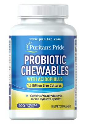Puritans Pride Probiotic Acidophilus Chewables-100 Chewables