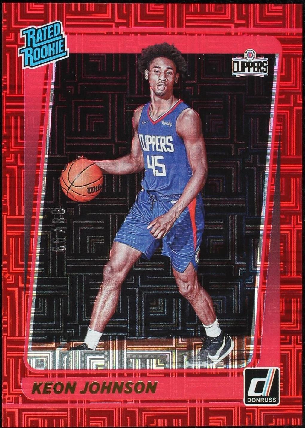 2021-22 Panini Donruss - Rated Rookie Keon Johnson #242 Choice Red /99 ...
