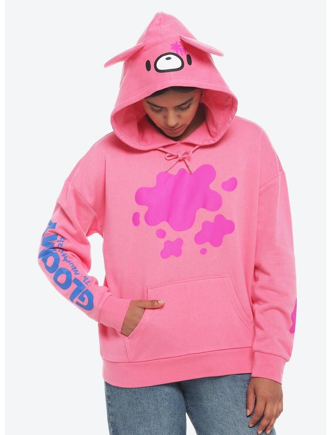 gloomy モコモコパーカー Gloomy Bear PINK HOODIE WITH EARS SIZE MEDIUM LARGE 2X NEW