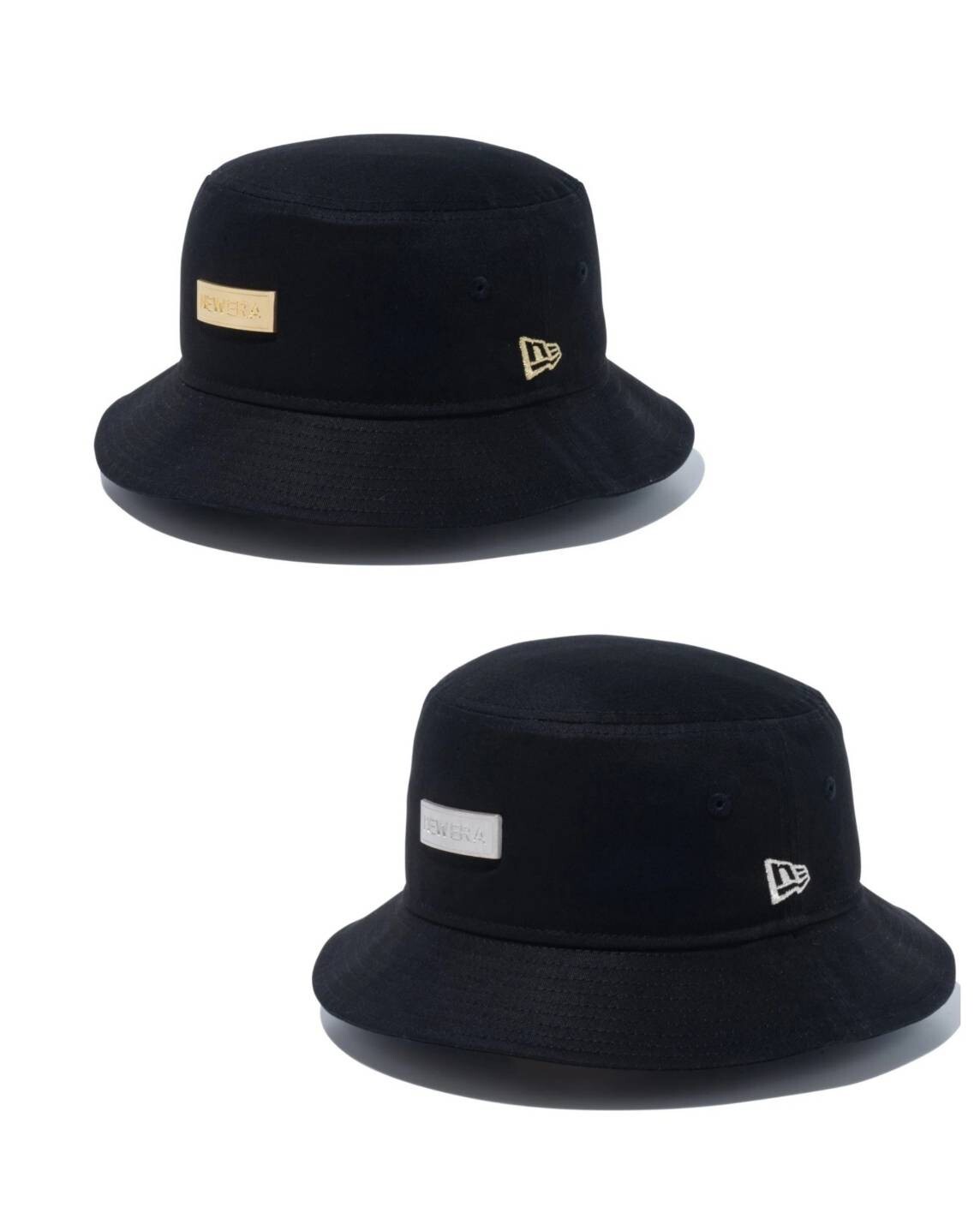 New Era Bucket 01 Metal Plate 2 Colors Cotton Unisex Black