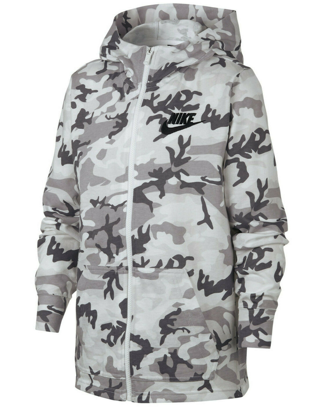 nike camouflage zip up hooded shirts & tops