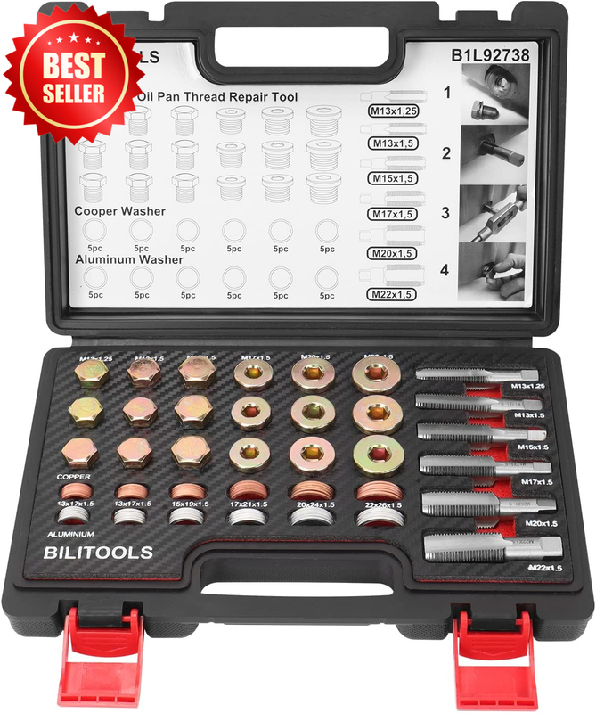 84 PC Oil Pan Drain Plug Thread Repair Kit M13-M22 Metric Rethread Auto US