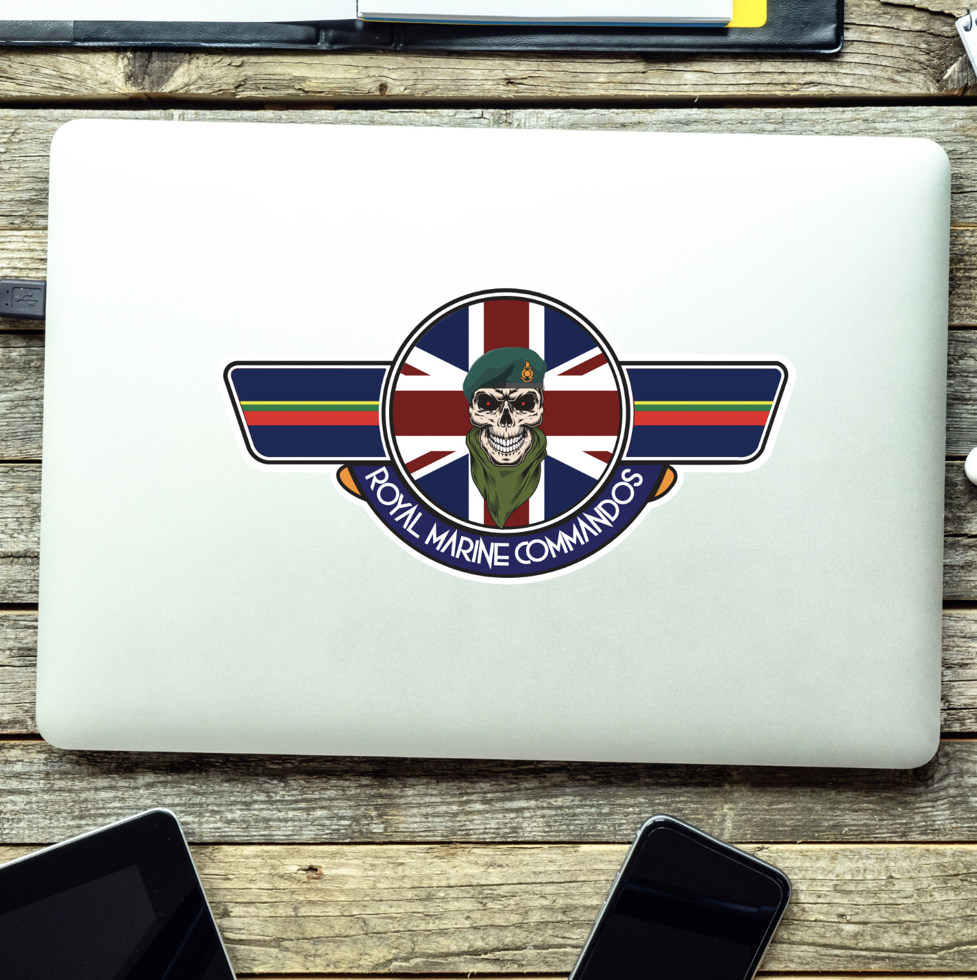 Royal Marines UV Laminated Vinyl Sticker - Wings - Picture 2 of 8