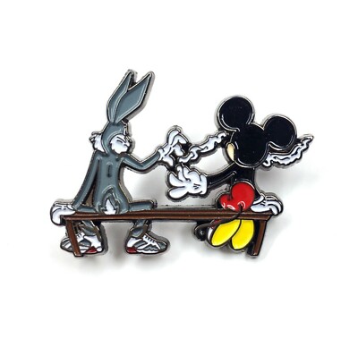 Best Buds Bunny Cartoon Heady Enamel Festival Hat and Lapel Pin