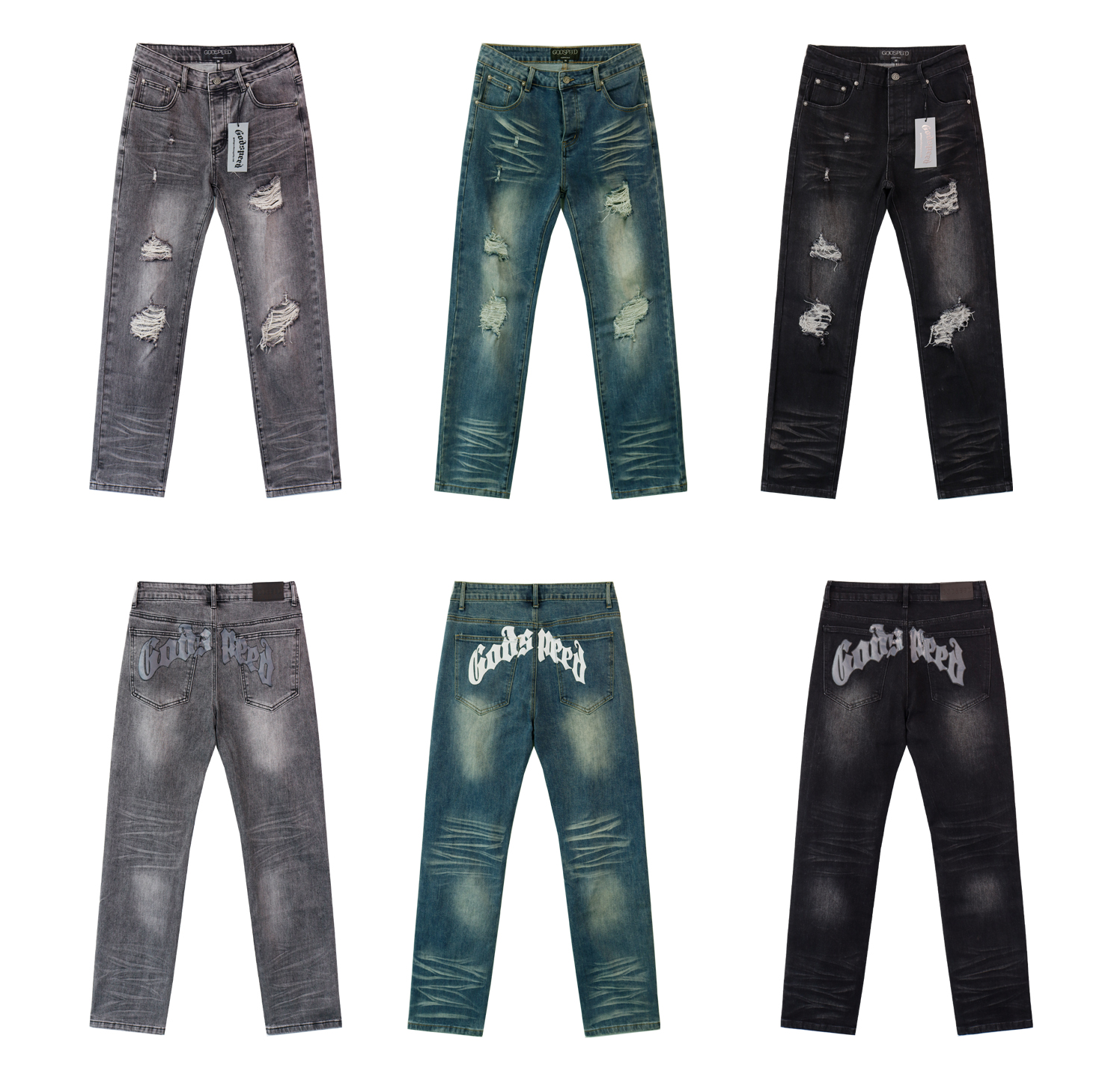 Fashion Men's Personality Street Cowboy Pants Godspeed