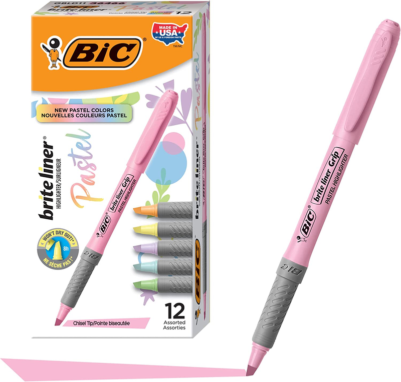 Set, Chisel Tip, 12-count Pack Of Pastel Hig
