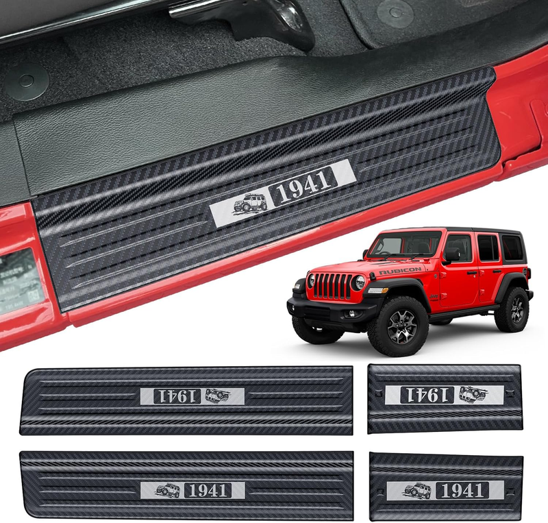 Door Sill Guards for Gladiator JT 2020-2025 & Jeep Wrangler 2018-2025 JL JLU 304