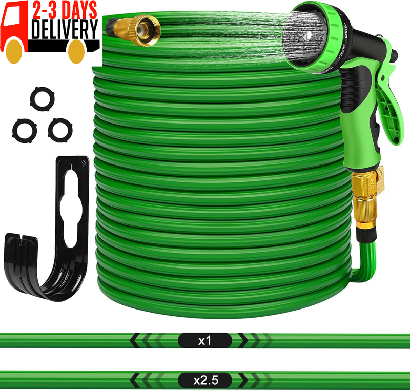 Garden Hose, 100Ft Expandable Garden Hose with 10 Functions Spray Nozzle, Water
